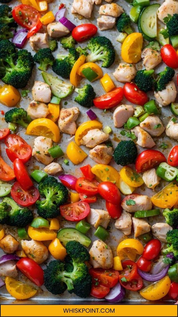 Healthy chicken rainbow vegetables