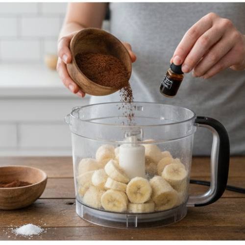 Step 2: Blend the Frozen Bananas Step 2: Blend the Frozen Bananas