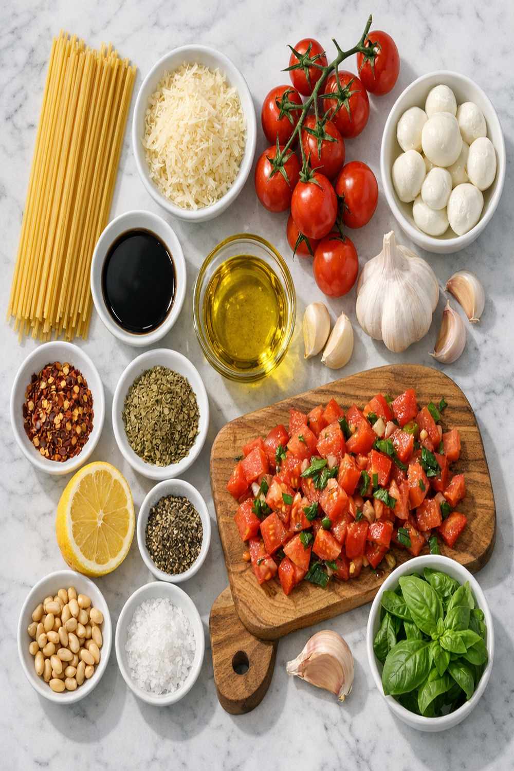 Bruschetta Pasta Recipe ingredients