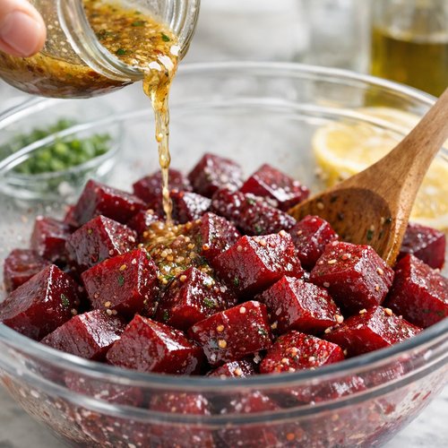 Step 2: Dress the Beets First