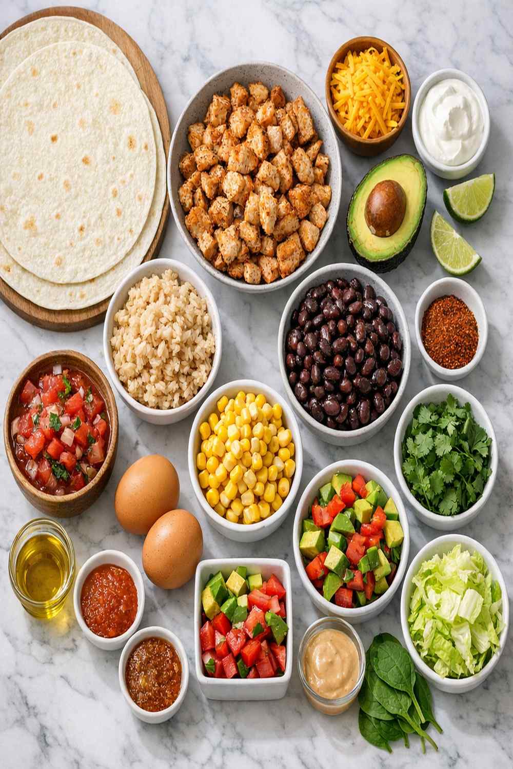 High Protein Chicken Burrito Recipe ingredients