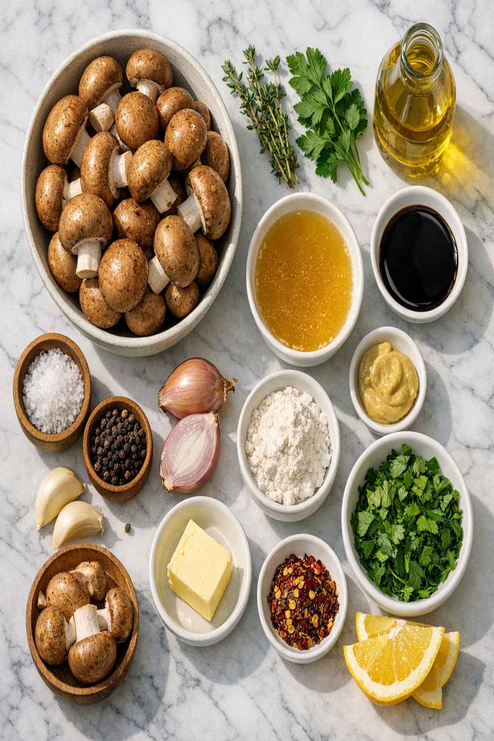 Brown Mushroom Recipe ingredients